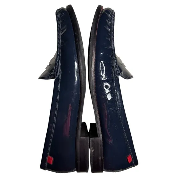 Marc Joseph New York Leather East Village Patent Leather Loafers Blue Sz 9.5