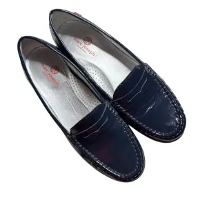 Marc Joseph New York Leather East Village Patent Leather Loafers Blue Sz 9.5