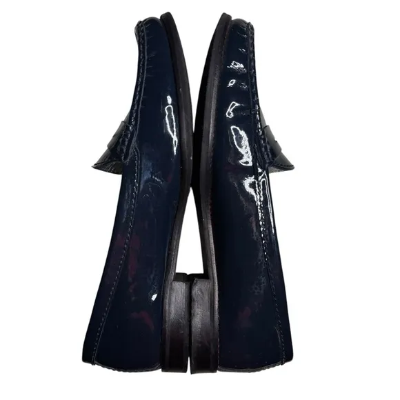 Marc Joseph New York Leather East Village Patent Leather Loafers Blue Sz 9.5