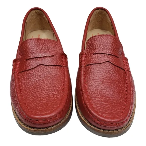 Marc Joseph | NIB East Village Red Berry Grainy Classic Leather Loafers Girl 1.5
