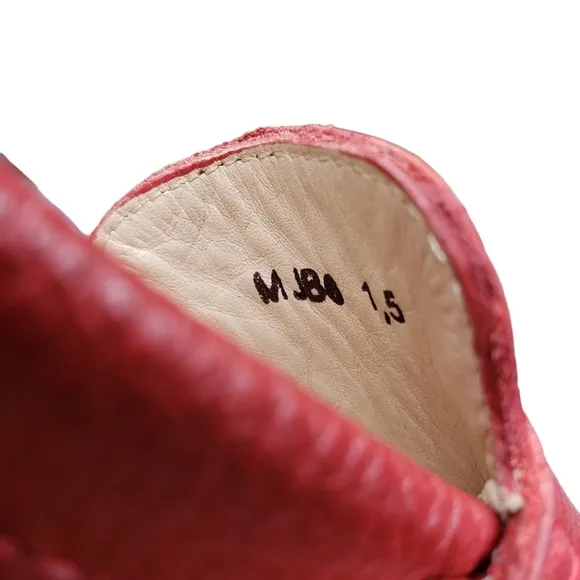 Marc Joseph | NIB East Village Red Berry Grainy Classic Leather Loafers Girl 1.5