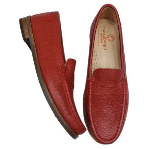 Marc Joseph | NIB East Village Red Berry Grainy Classic Leather Loafers Girl 1.5