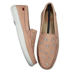 Marc Joseph | NIB Holland Blush Nobuck Silver Star Leather Chic Loafers Girl 3.5