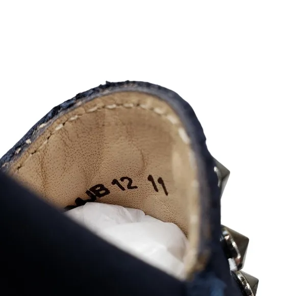 Marc Joseph | NIB Louisville Navy Nobuck Blue Leather Studded Loafers Girl's 11