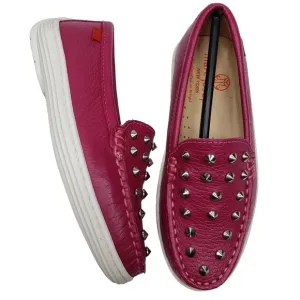 Marc Joseph | NIB Louisville Pink Grainy Leather Studded Loafers Girl's 11.5
