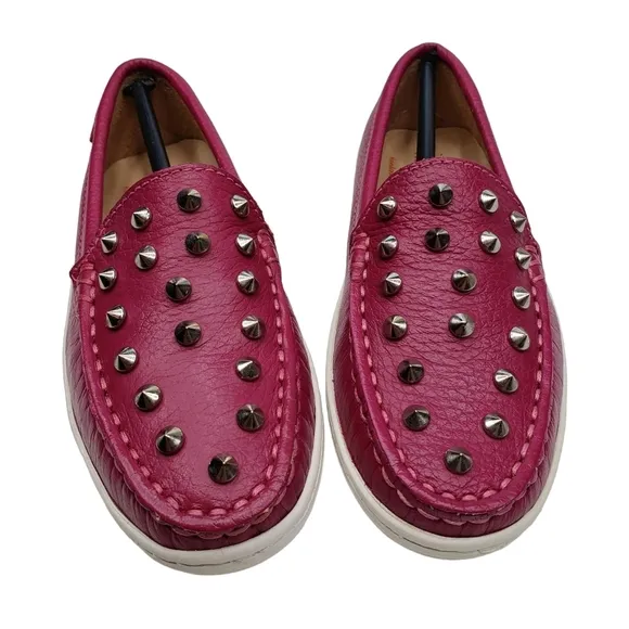 Marc Joseph | NIB Louisville Pink Grainy Leather Studded Loafers Girl's 11.5