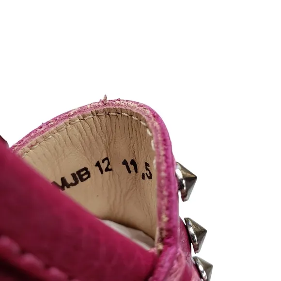 Marc Joseph | NIB Louisville Pink Grainy Leather Studded Loafers Girl's 11.5