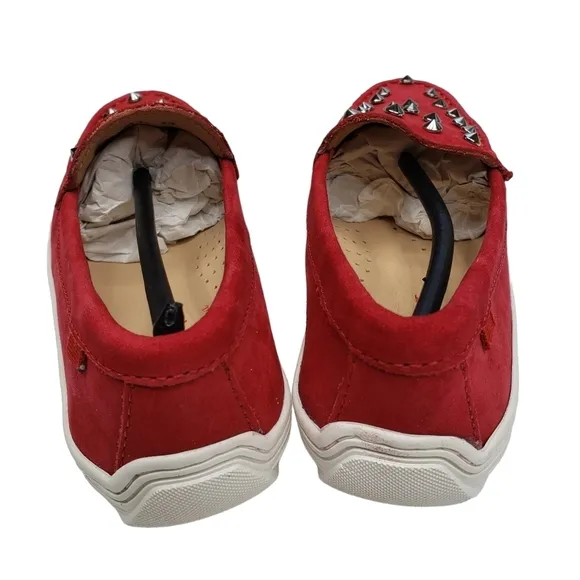 Marc Joseph | NIB Louisville Red Nobuck Leather Preppy Studded Loafers Girl's 13
