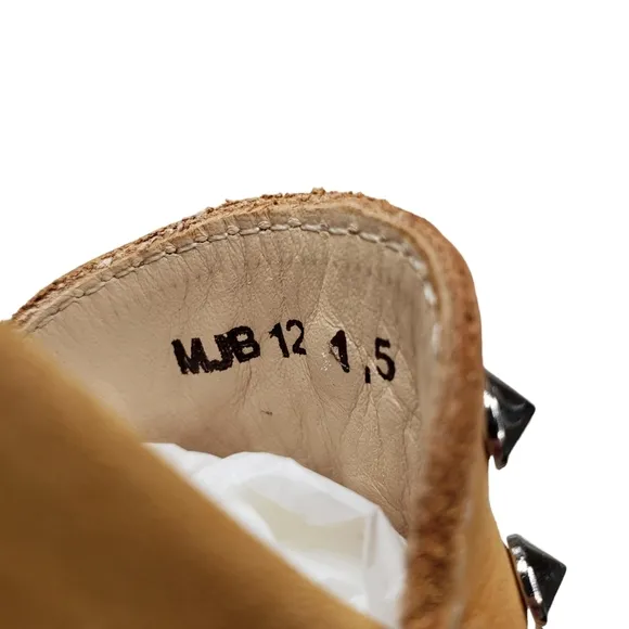 Marc Joseph | NIB Louisville Tan Nobuck Leather Studded Loafers Girl's 1.5