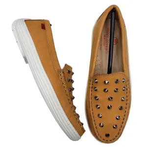 Marc Joseph | NIB Louisville Tan Nobuck Leather Studded Loafers Girl's 1.5