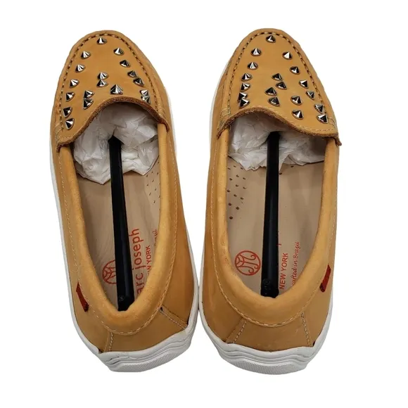 Marc Joseph | NIB Louisville Tan Nobuck Leather Studded Loafers Girl's 1.5
