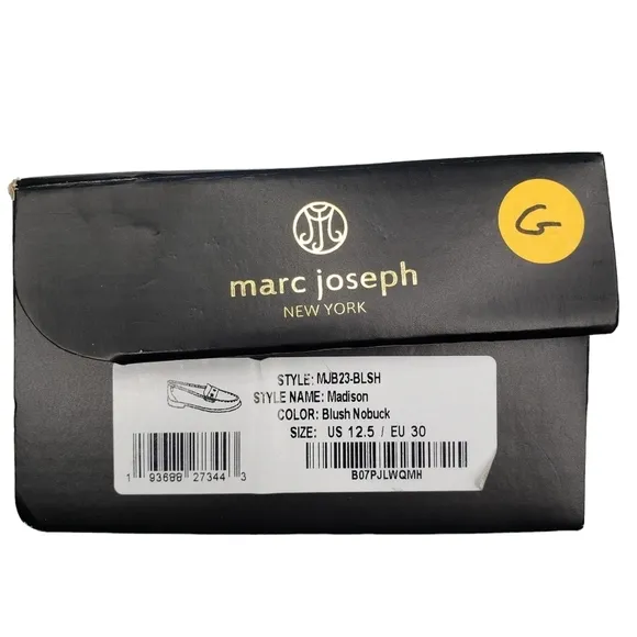 Marc Joseph | NIB Madison Blush Nobuck Silver Star Leather Loafers Girl's 12.5