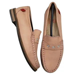 Marc Joseph | NIB Madison Blush Nobuck Silver Star Leather Loafers Girl's 12.5