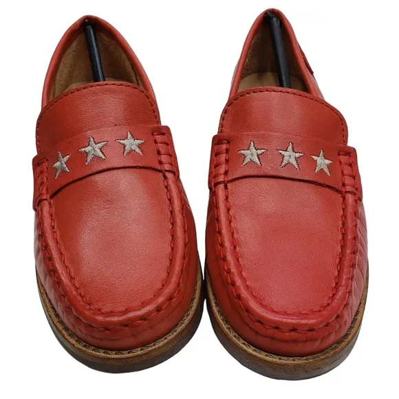 Marc Joseph | NIB Madison Coral Napa Silver Star Leather Loafers Girl's 11.5