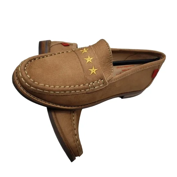 Marc Joseph | NIB Madison Porcelain Nobuck Gold Star Leather Loafers Girl's 13