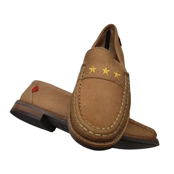 Marc Joseph | NIB Madison Porcelain Nobuck Gold Star Leather Loafers Girl's 13