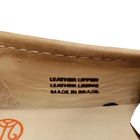 Marc Joseph | NIB Madison Porcelain Nobuck Gold Star Leather Loafers Girl's 13