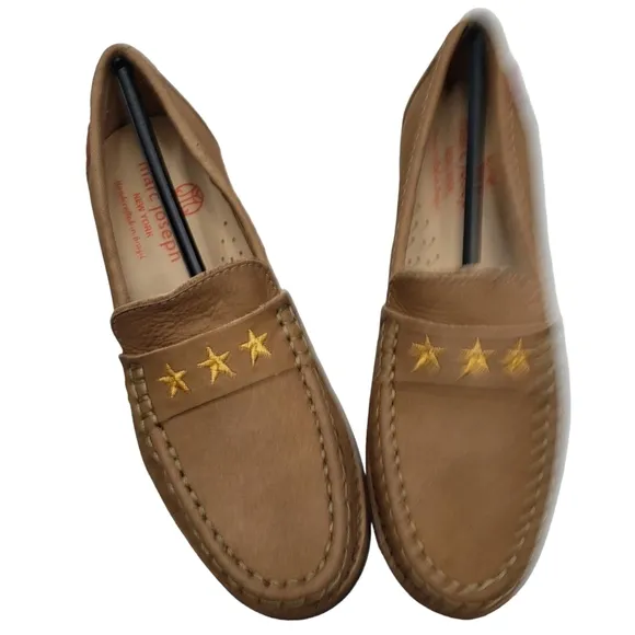 Marc Joseph | NIB Madison Porcelain Nobuck Gold Star Leather Loafers Girl's 13