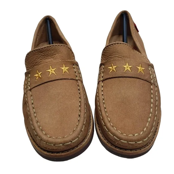 Marc Joseph | NIB Madison Porcelain Nobuck Gold Star Leather Loafers Girl's 13