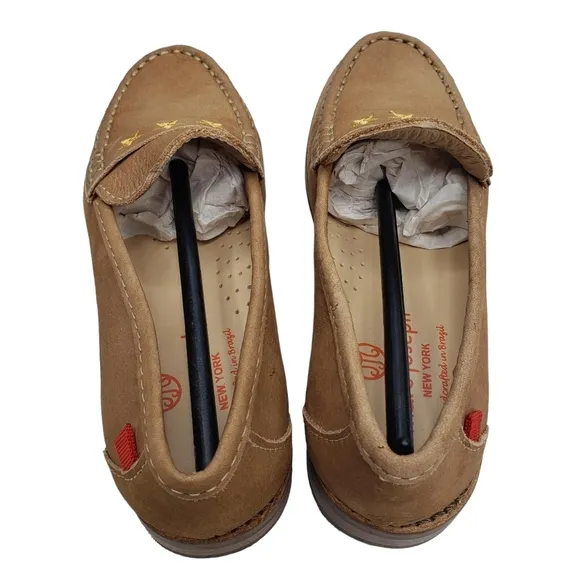 Marc Joseph | NIB Madison Porcelain Nobuck Gold Star Leather Loafers Girl's 13