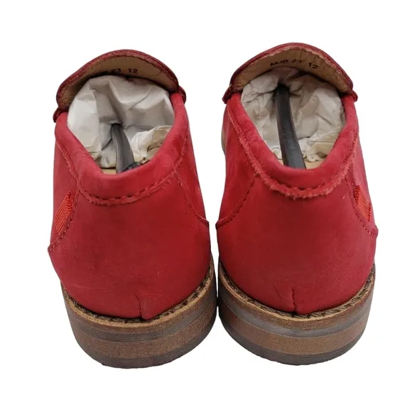 Marc Joseph | NIB Madison Red Nobuck Gold Star Preppy Leather Loafers Girl's 12