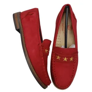 Marc Joseph | NIB Madison Red Nobuck Gold Star Preppy Leather Loafers Girl's 12