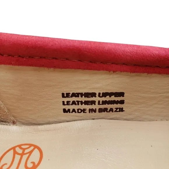 Marc Joseph | NIB Madison Red Nobuck Gold Star Preppy Leather Loafers Girl's 12