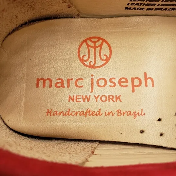 Marc Joseph | NIB Madison Red Nobuck Gold Star Preppy Leather Loafers Girl's 12
