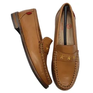 Marc Joseph | NIB Madison Tan Napa Gold Star Leather Preppy Loafers Girl's 13