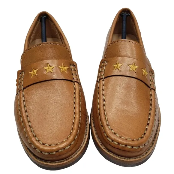 Marc Joseph | NIB Madison Tan Napa Gold Star Leather Preppy Loafers Girl's 13