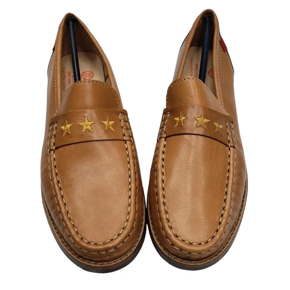 Marc Joseph | NIB Madison Tan Napa Gold Star Leather Preppy Loafers Girl's 4.5