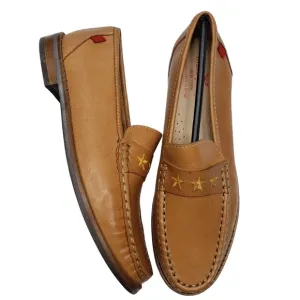 Marc Joseph | NIB Madison Tan Napa Gold Star Leather Preppy Loafers Girl's 4.5