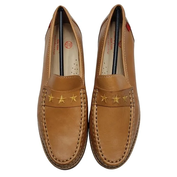 Marc Joseph | NIB Madison Tan Napa Gold Star Leather Preppy Loafers Girl's 4.5