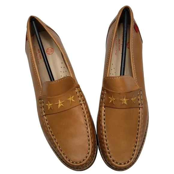 Marc Joseph | NIB Madison Tan Napa Gold Star Leather Preppy Loafers Girl's 4.5