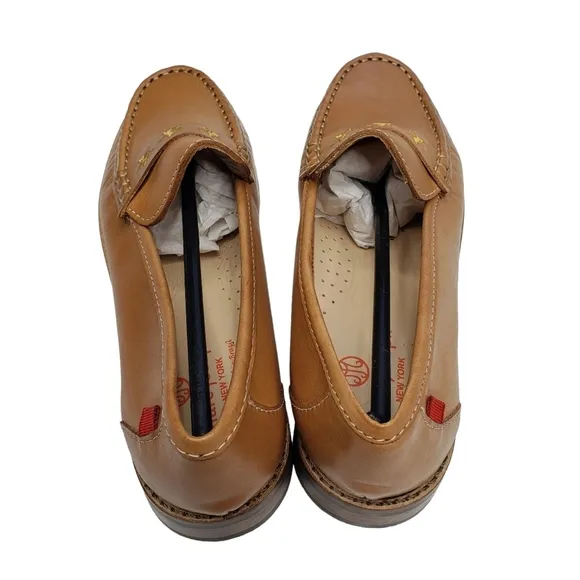 Marc Joseph | NIB Madison Tan Napa Gold Star Leather Preppy Loafers Girl's 4.5