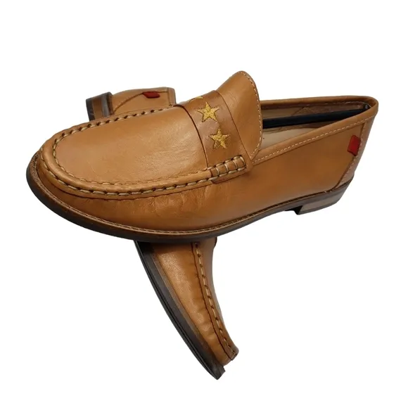 Marc Joseph | NIB Madison Tan Napa Gold Star Leather Preppy Loafers Girl's 4.5