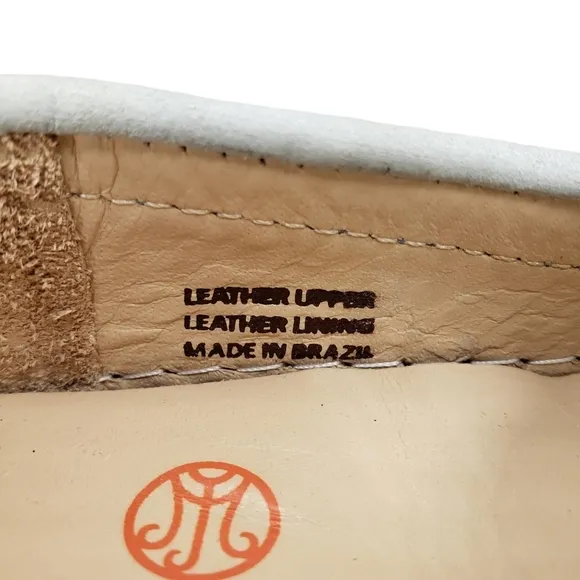 Marc Joseph | NIB Mott St Light Grey Nobuck Silver Grommet Loafers Girl's 12