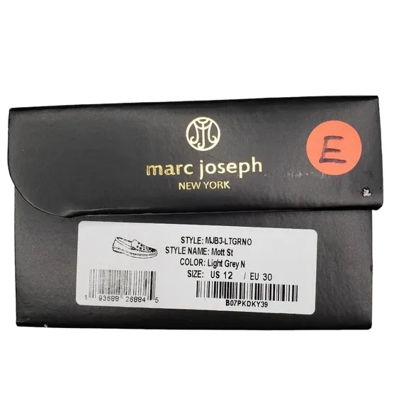 Marc Joseph | NIB Mott St Light Grey Nobuck Silver Grommet Loafers Girl's 12