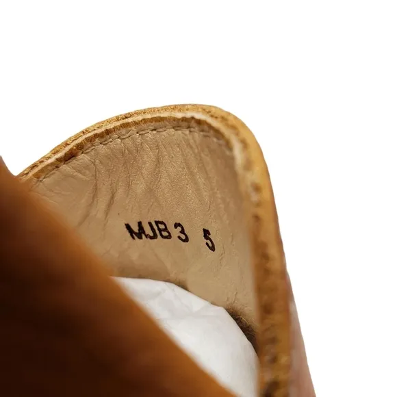 Marc Joseph | NIB Mott St Tan Grainy Silver Grommet Leather Loafers Girl's 5
