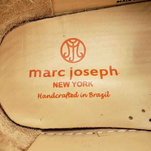 Marc Joseph | NIB Mott St Tan Grainy Silver Grommet Leather Loafers Girl's 5