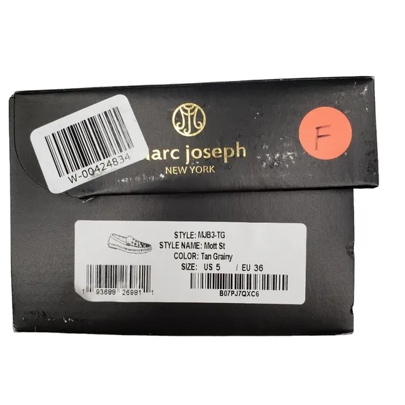Marc Joseph | NIB Mott St Tan Grainy Silver Grommet Leather Loafers Girl's 5