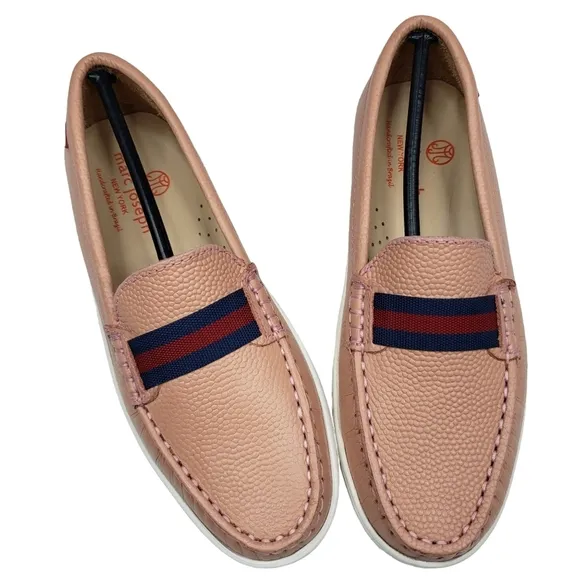 Marc Joseph | NIB Mulberry Blush Pebble Grainy Classic Leather Loafers Girl 2.5