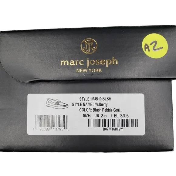 Marc Joseph | NIB Mulberry Blush Pebble Grainy Classic Leather Loafers Girl 2.5