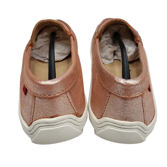 Marc Joseph | NIB Union St Orange Grainy Metallic Leather Glam Loafers Girl's 4