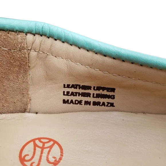 Marc Joseph | NIB Union St Turquoise Grainy Leather Preppy Chic Loafers Girl 12