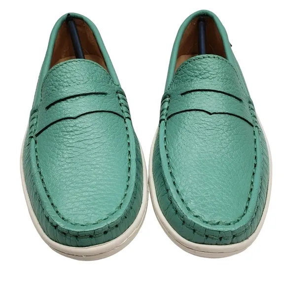 Marc Joseph | NIB Union St Turquoise Grainy Leather Preppy Chic Loafers Girl 12