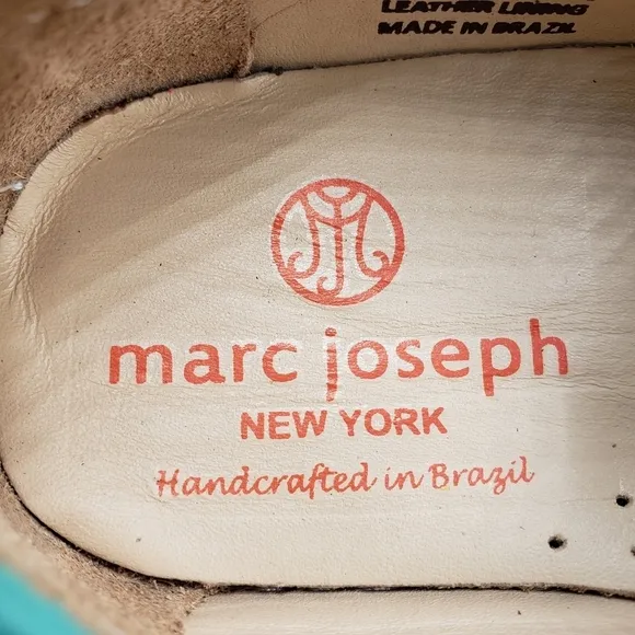 Marc Joseph | NIB Union St Turquoise Grainy Leather Preppy Chic Loafers Girl 12