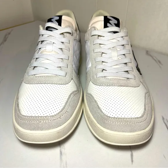 Marc Nason by Skechers 210782 Men's White/Black Leather Slip On Sneakers