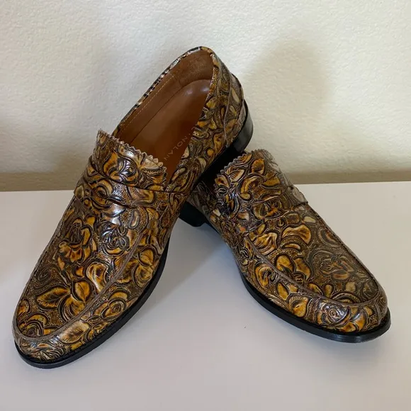 Marc Nolan hand tooled leather loafers