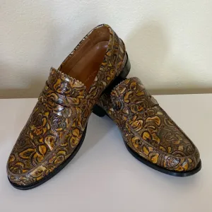 Marc Nolan hand tooled leather loafers